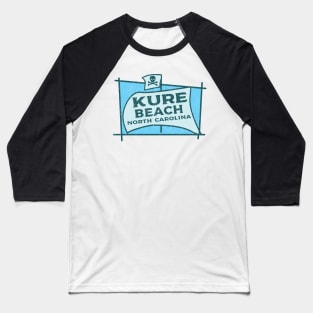 Kure Beach North Carolina Vintage Style Pirate Flag Sailing Baseball T-Shirt